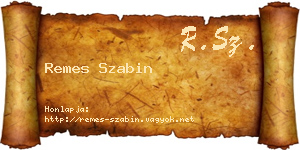 Remes Szabin névjegykártya